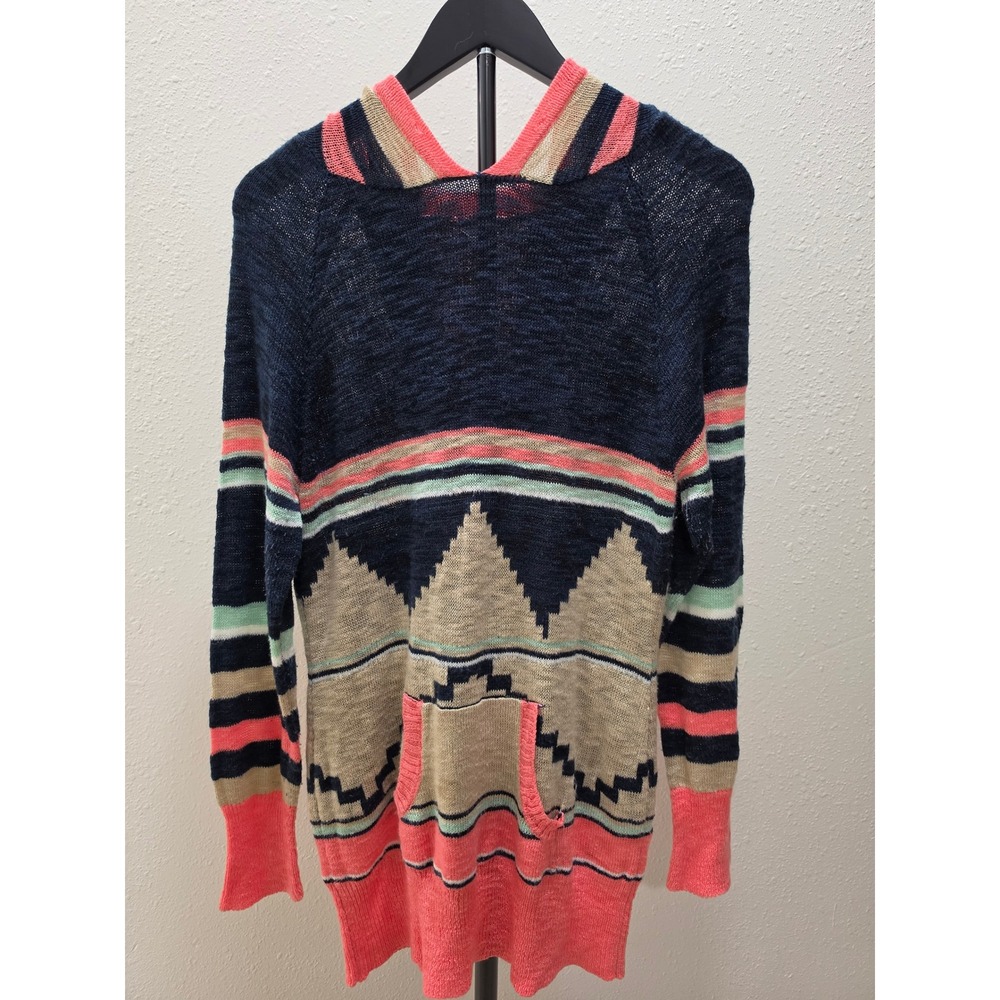 No Boundaries Blue Combo Southwestern Knit Hoodie Sweater XXL 19 NJ46T466A